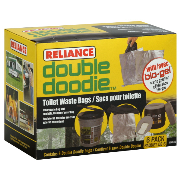 Reliance Double Doodie Toilet Waste Bags, 6 bags Fitness & Sports