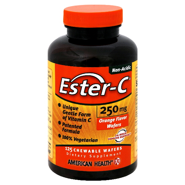 Ester-C, 250 mg, Chewable Wafers, Orange Flavor, 125 wafers