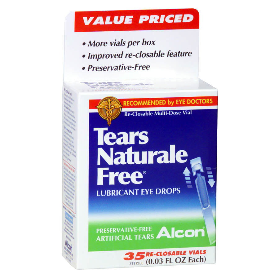 Alcon Tears Naturale Free Eye Drops, Lubricant, Mild/Moderate Dry Eye