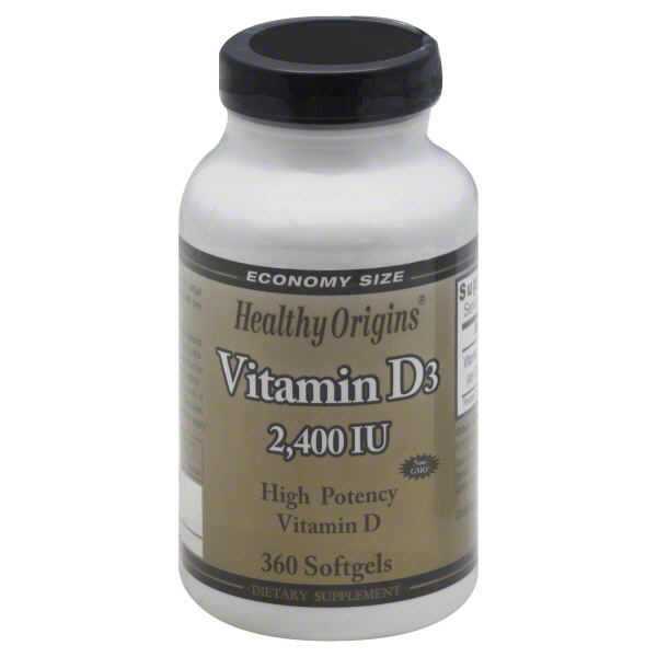 Vitamin D3, 2400 IU, Softgels, Economy Size, 360 softgels