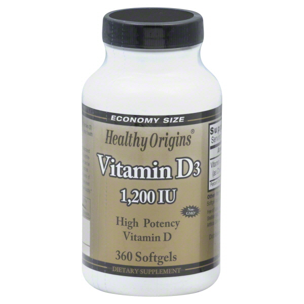 Vitamin D3, 1200 IU, Softgels, Economy Size, 360 softgels
