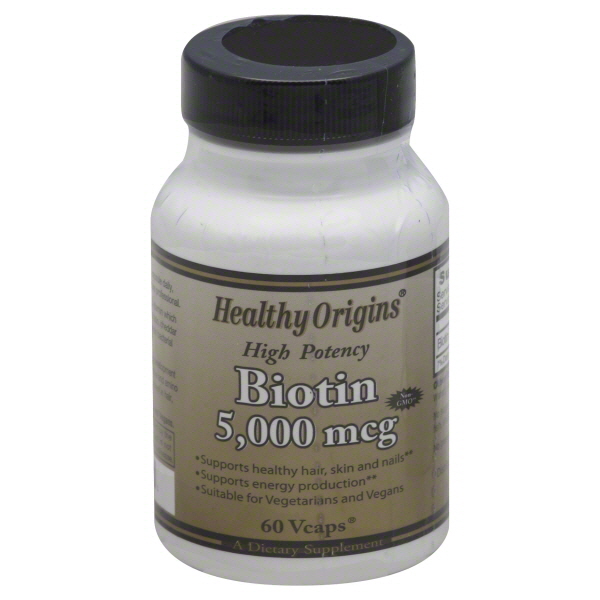 Biotin, 5000 mcg, Vcaps, 60 vcaps
