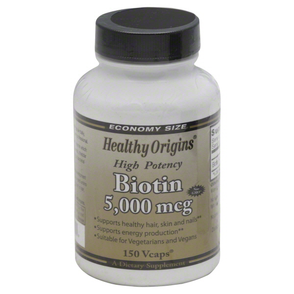Biotin, 5000 mcg, Vcaps, Economy Size, 150 vcaps
