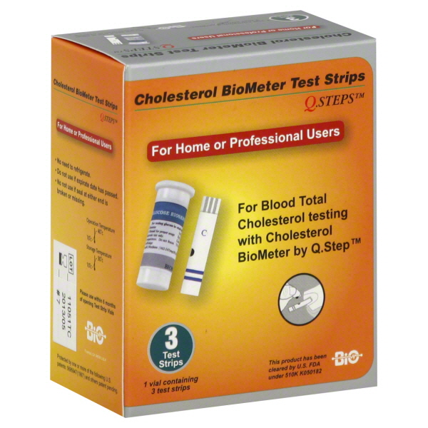 Q. Steps Cholesterol BioMeter Cholesterol Strips, 6 strips