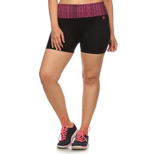 curvyluv Women's Plus Size Contrast Fold Over Waist Stretch Yoga ...