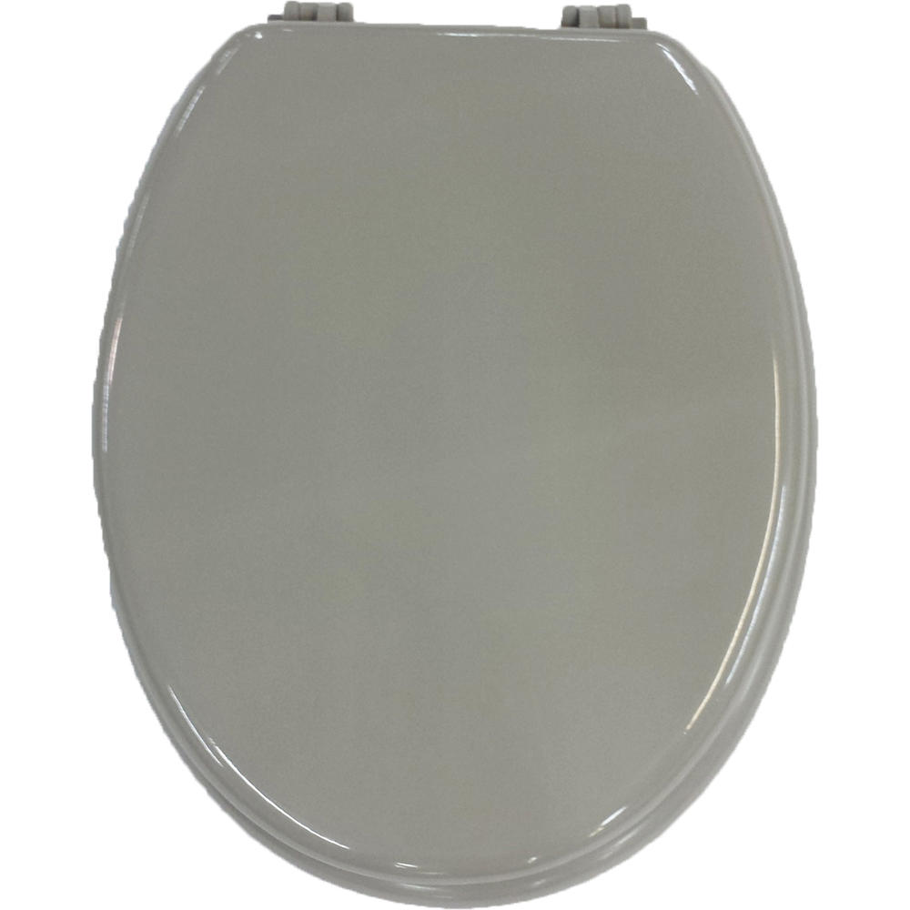  4101165 Oval Toilet Seat Solid Color Taupe, Wood, 17.5"Lx14.75"W