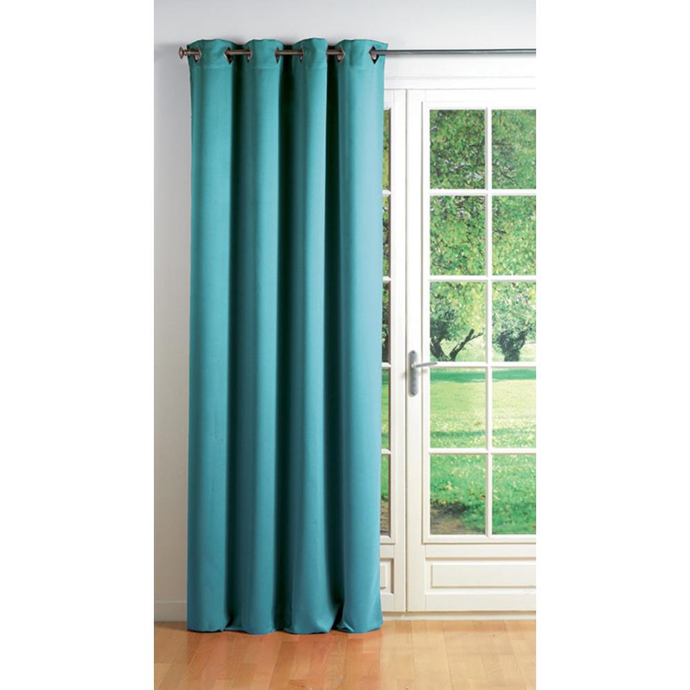  COC1600006 Blackout Window Curtain Panel Square Grommets Cocoon Turquoise Blue 55"W x 102"L