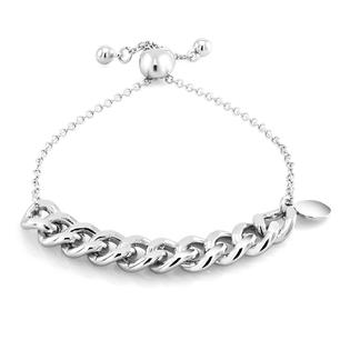 Alphabetdeal 18kt White Gold Curb Chain Bracelet