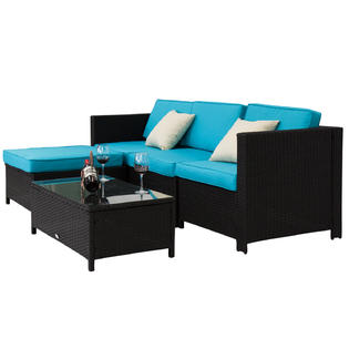 RE17064 Kinbor 5 PCs Garden Furniture PE Rattan Wicker ...