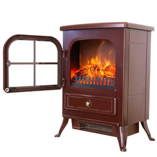 AKDY 15" Electric Fireplace Heat Tempered Glass