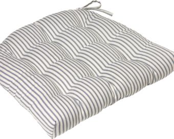 Blue Striped Chair Cushions