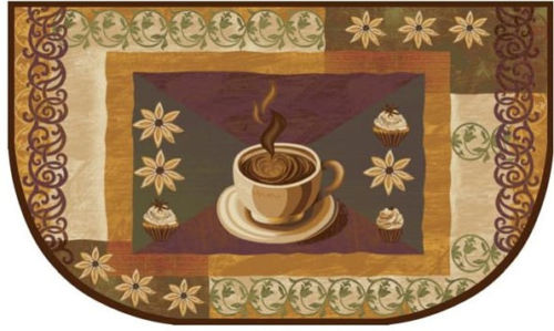 Home Dynamix LIVING CLASSICS COFFEE KITCHEN RUG HALF MOON WEDGE SLICE NON SKID BACK