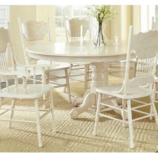 Esofastore Formal White Wash Antique 7pc Dining Set Dining ...