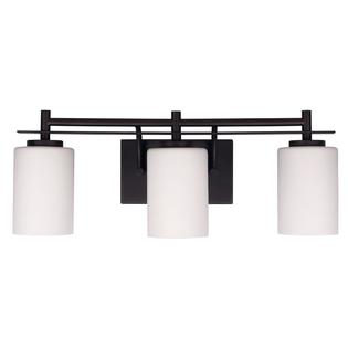 Howplumb 363A03-BRONZE Oil Rubbed Bronze 3 Globe Vanity Light Interior Bath Wall Lighting Fixture