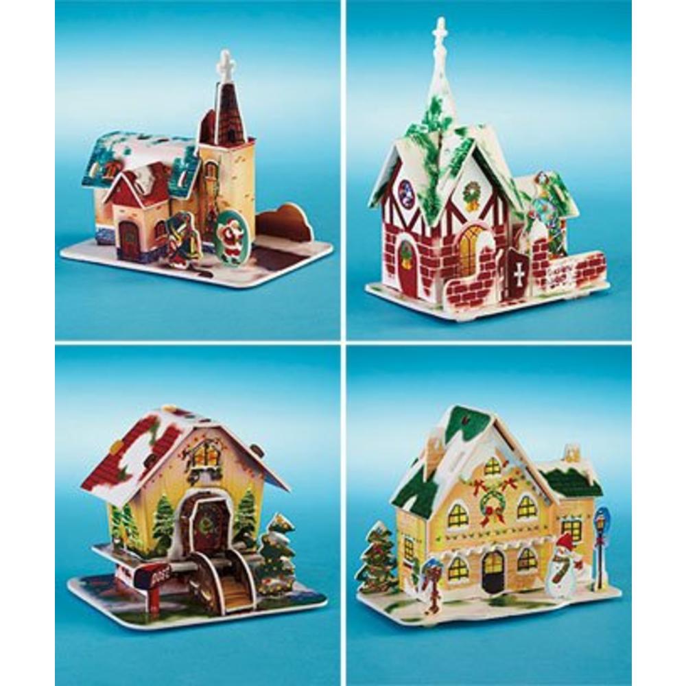 Christmas Greeting Card Ornament Holiday Village Box Set