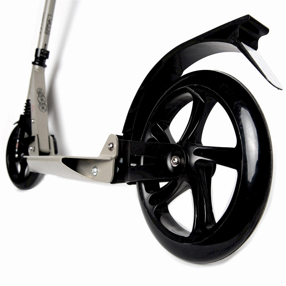 EXOOTER M1050GR Teen & Adult Foldable Cruiser Kick Scooter With Double Suspension In Gray.
