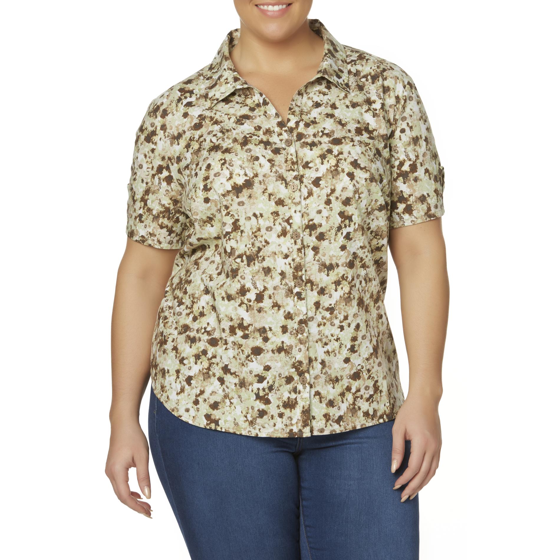 Erika Women's Plus Camp Shirt Floral Shop Your Way Online Shopping