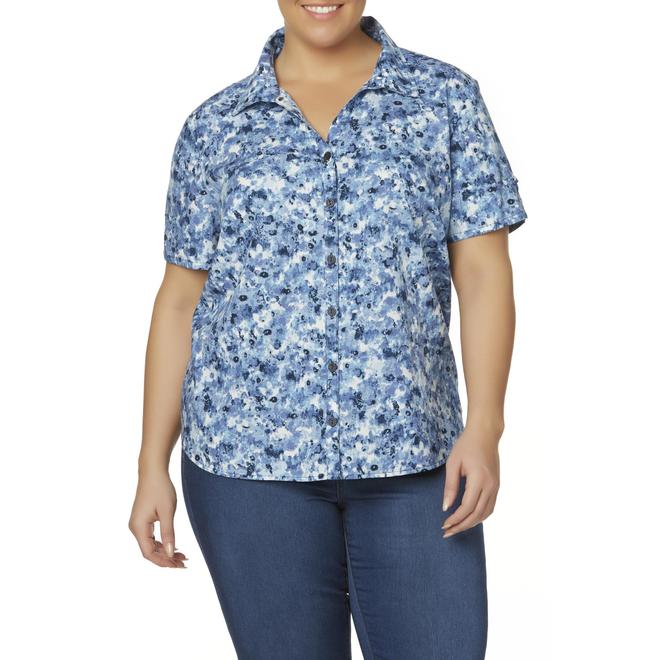 Erika Women's Plus Camp Shirt Floral