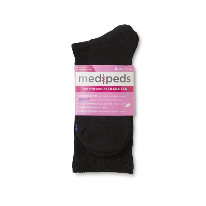MediPeds 4-Pairs Diabetic Pain Relief Crew Socks