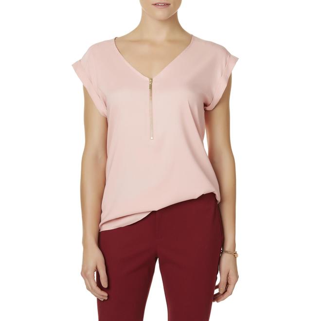 Simply Styled Women's Zipper Blouse