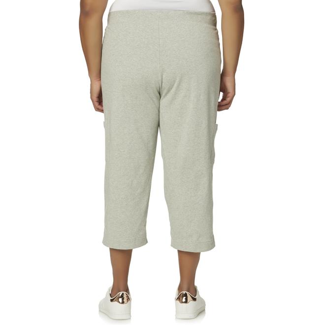Basic Editions Women's Plus Capri Cargo Pants Kmart