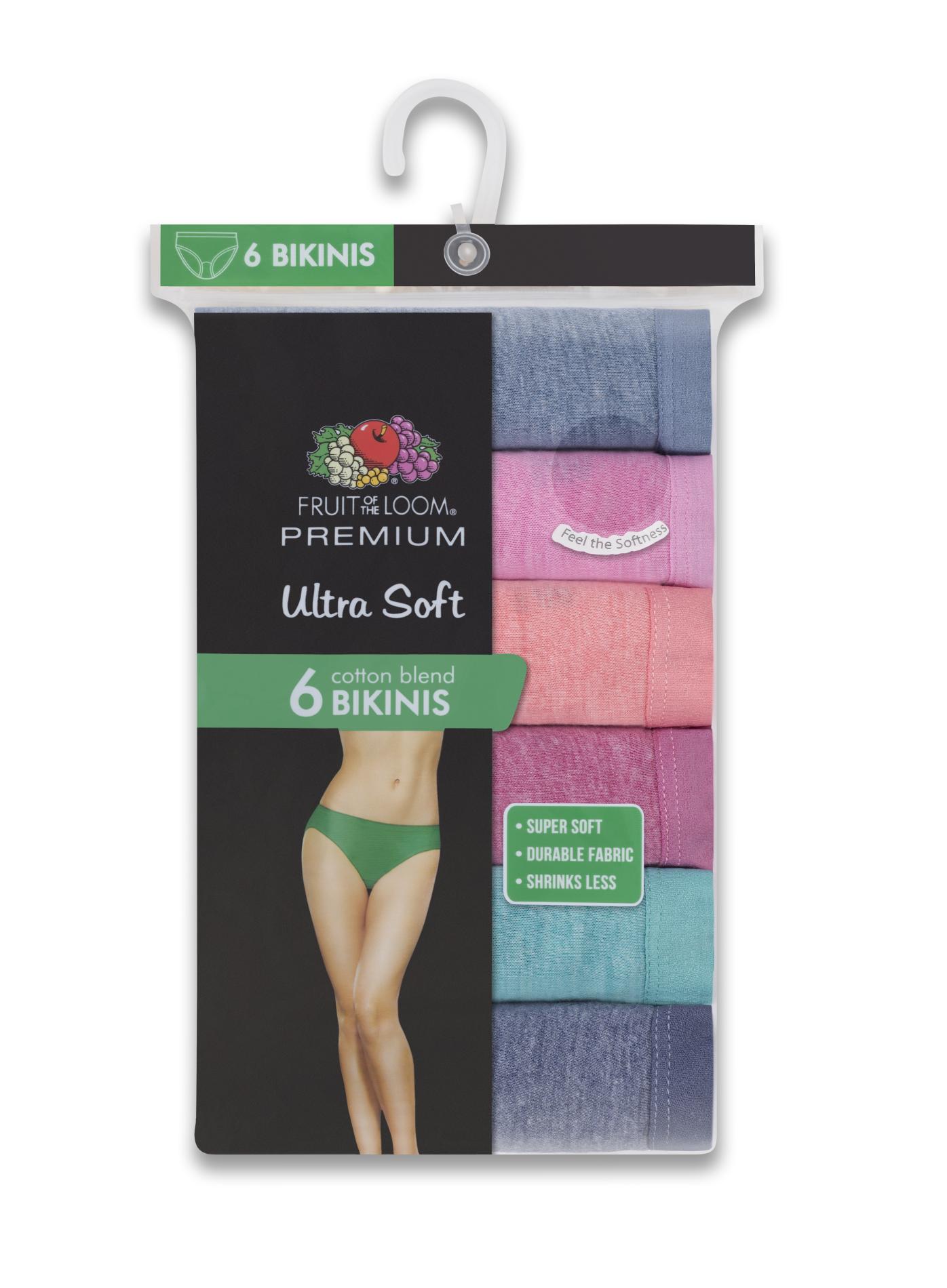 Fruit of the Loom Women's 6-Pack Ultra Soft Bikini Panties