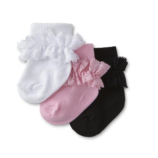 Infant Girls' 3Pairs Frilly Socks
