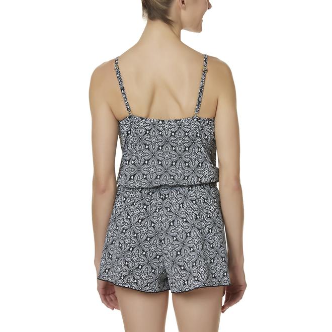 A SHORE FIT! Women's Romper Swimsuit Geometric
