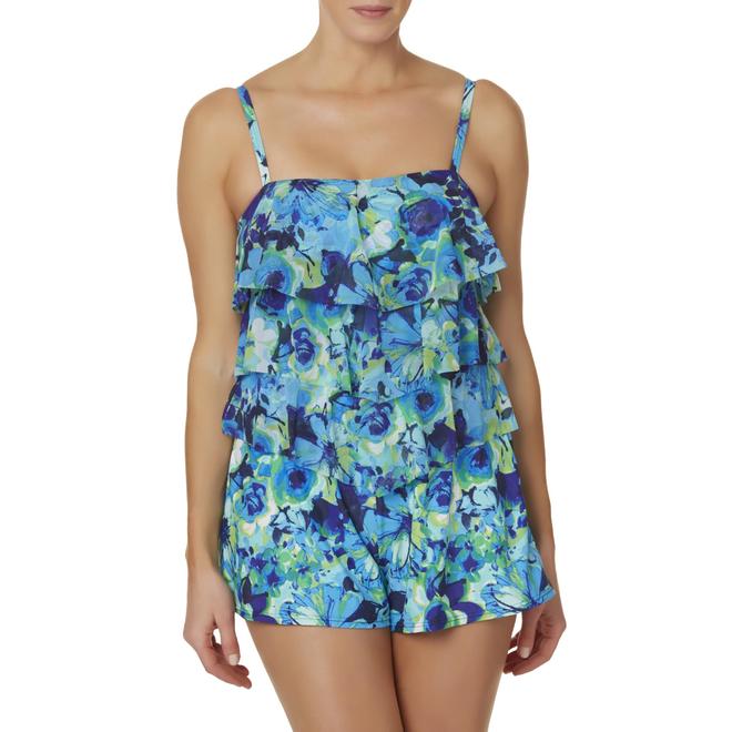 A SHORE FIT! Women's Swim Romper Floral