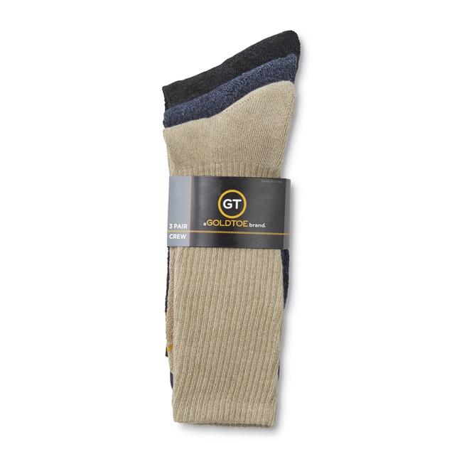 Gold Toe Men's 3Pairs Cushioned Crew Socks