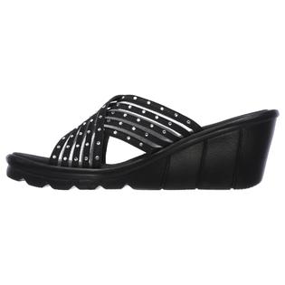 Skechers Women's Promenade Star Light Wedge Black Slide Sandal