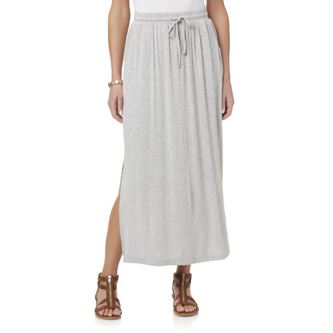 Basic Editions Women's Drawstring Maxi Skirt