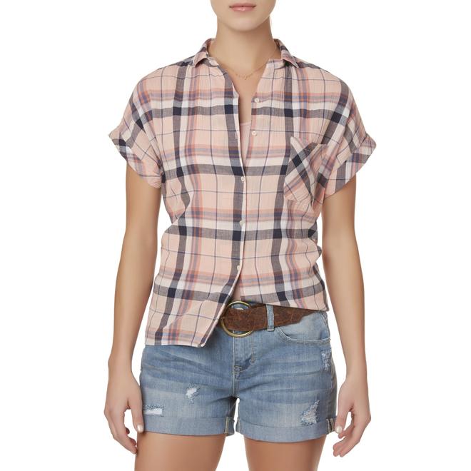 Simply Styled Women's Camp Shirt Plaid