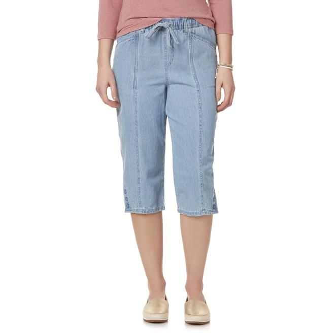Erika Petites' Jade Denim Capri Pants