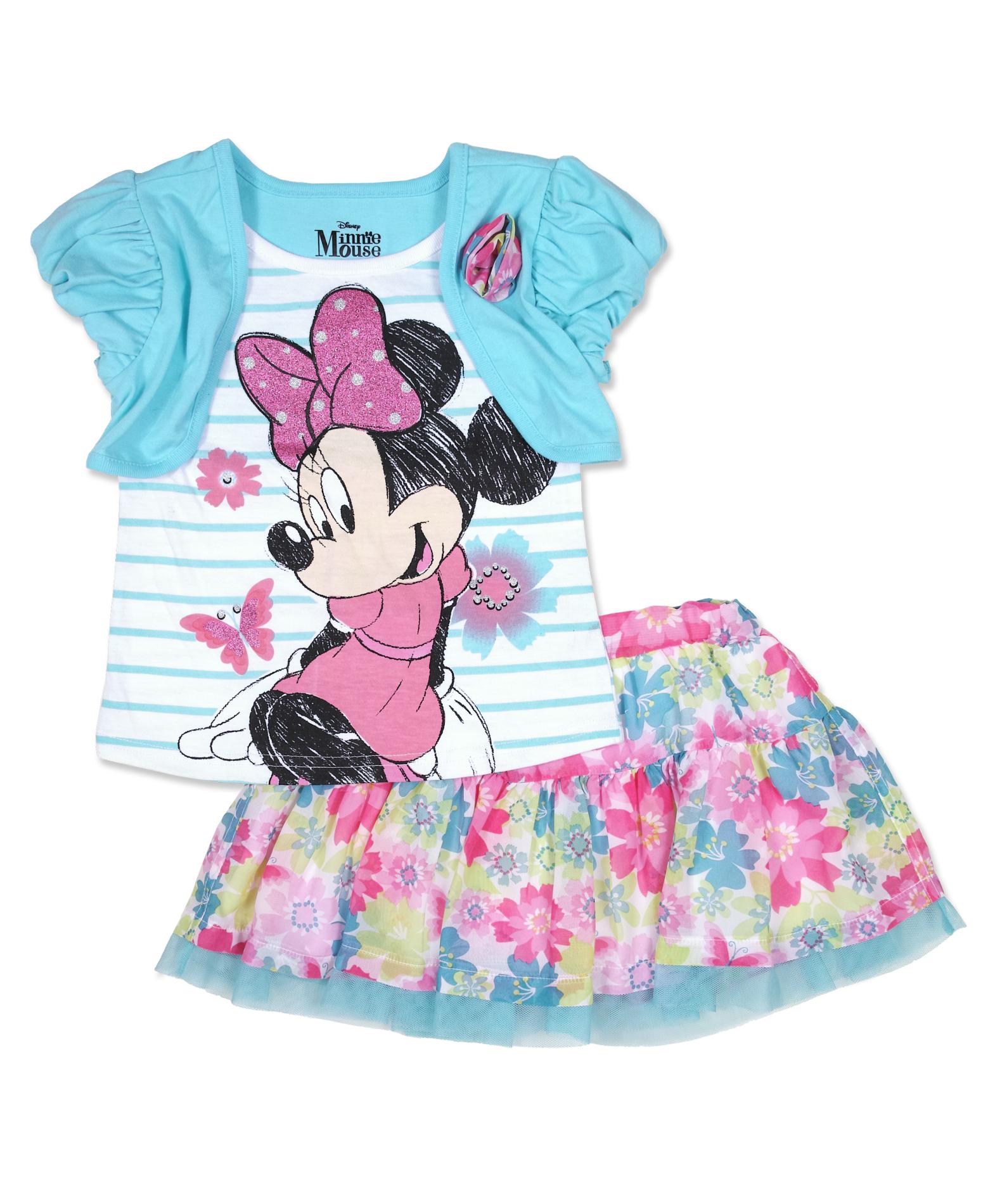 Disney Minnie Mouse Infant & Toddler Girl's Top & Skirt Floral Print