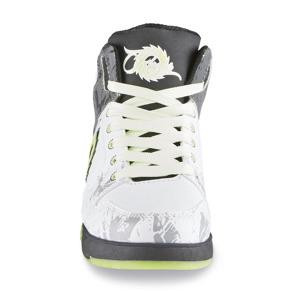 Boy's Razor Glow White/Silver/Black Light-Up High-Top Athletic Shoe