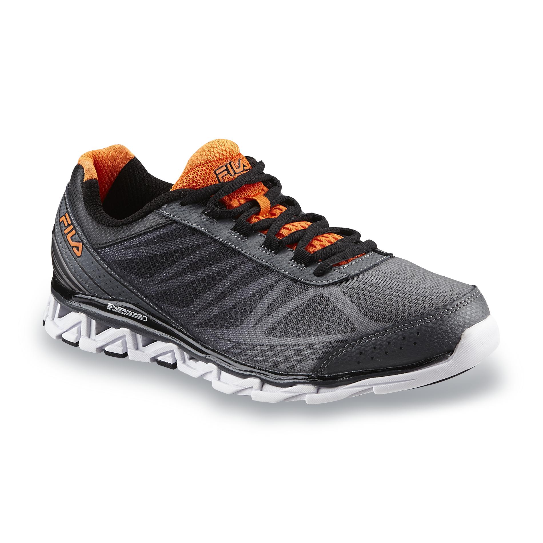 fila men's headway 6 gray/red/black trail running shoe