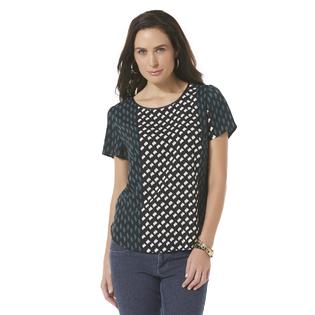 Jaclyn Smith Women's Short-Sleeve Blouse - Geometric