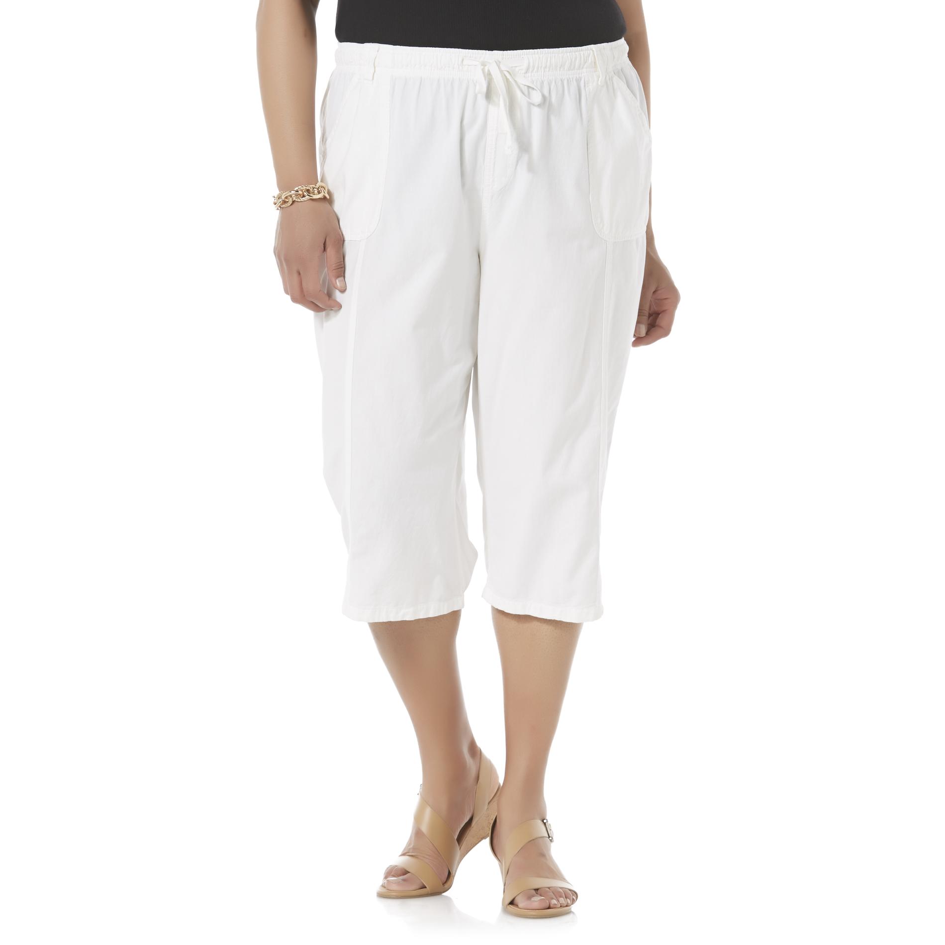 Erika Women's Plus Linen Capri Pants Shop Your Way Online Shopping