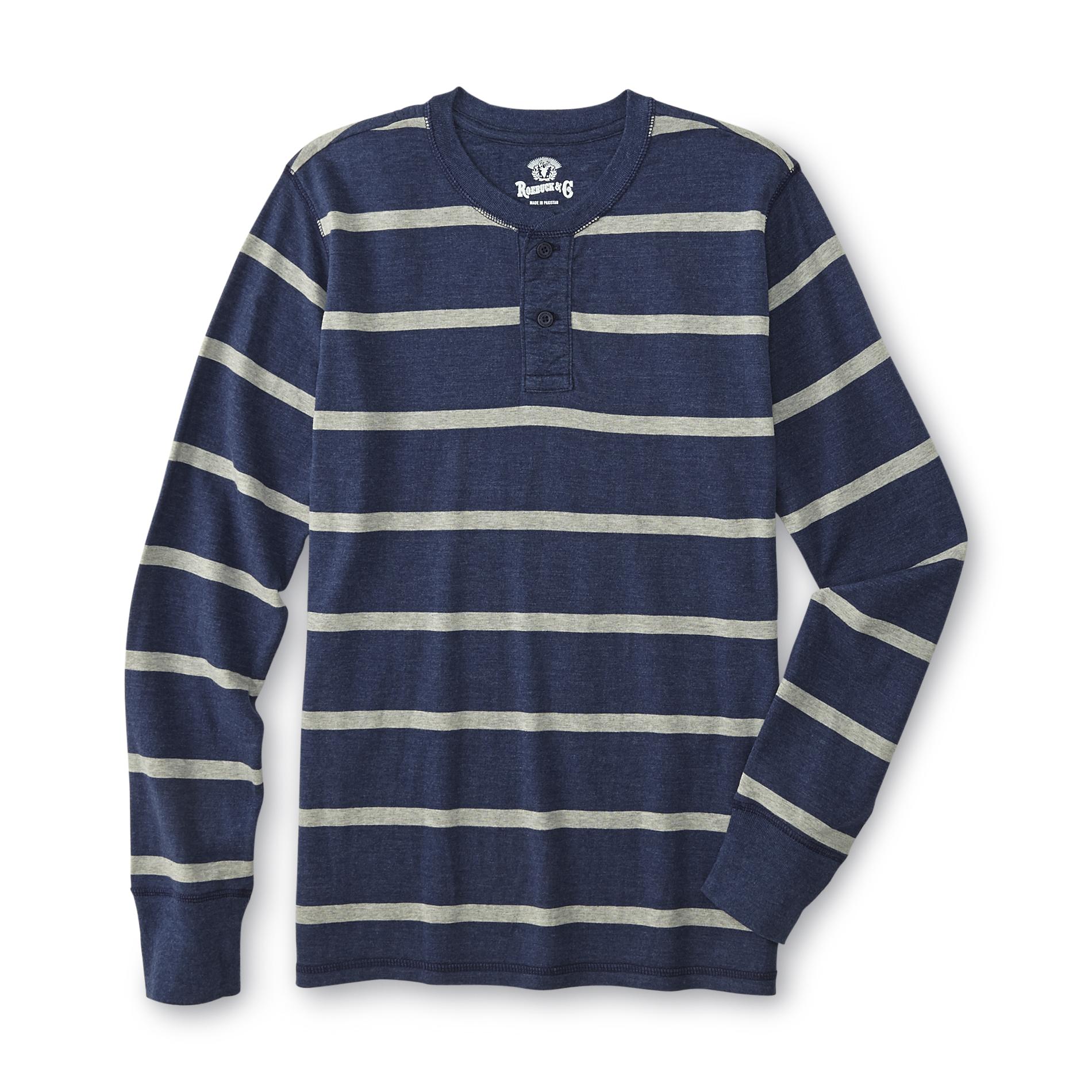 Roebuck & Co. Young Men's Henley Shirt Striped