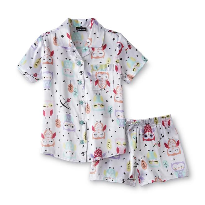 Joe Boxer Girl's Pajama Top & Shorts Owls Clothing, Shoes & Jewelry