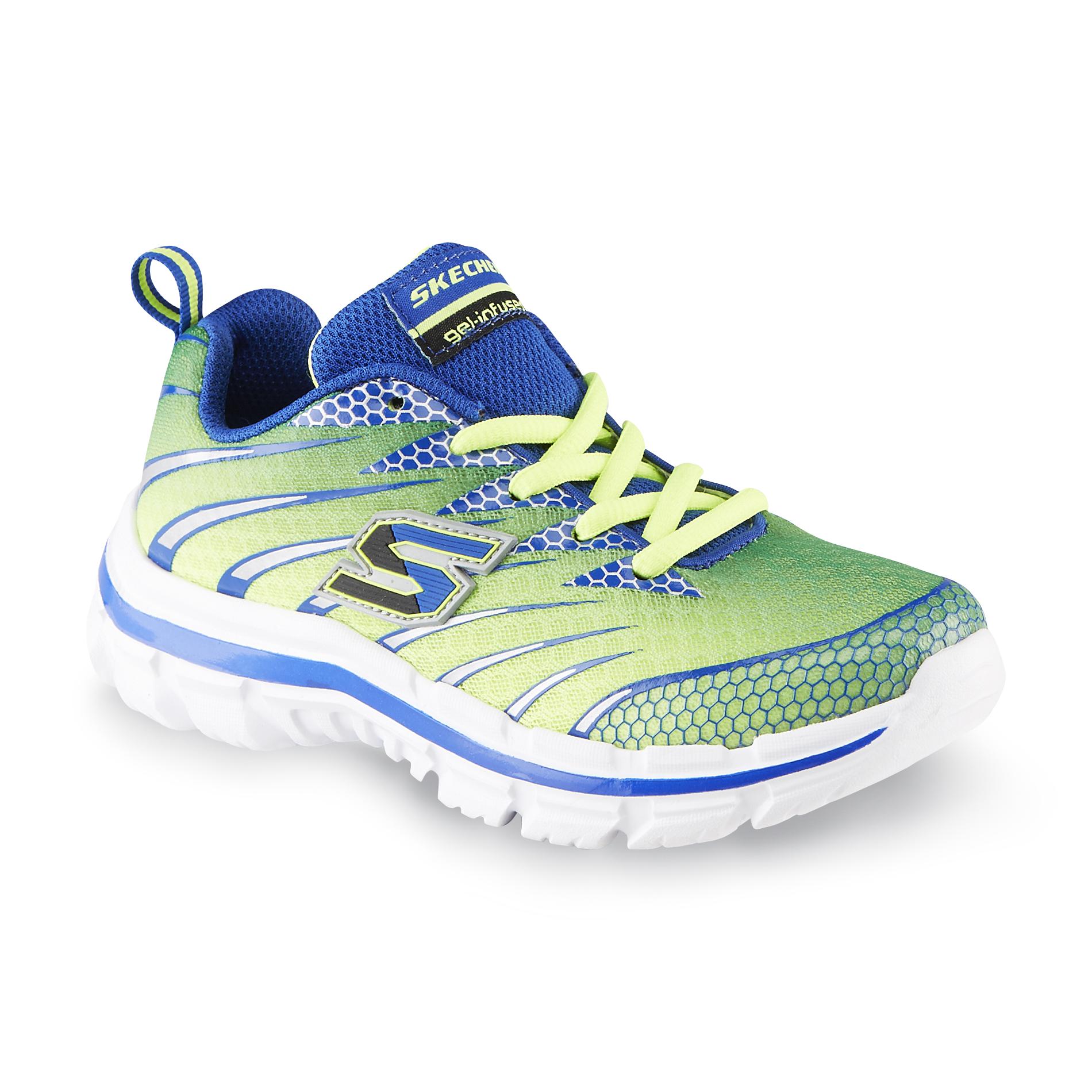 blue and green skechers