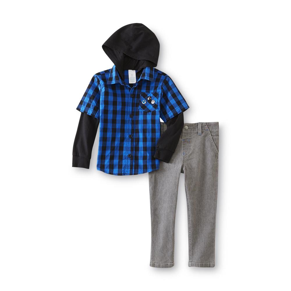 Infant & Toddler Boy's Shirt & Jeans - Plaid