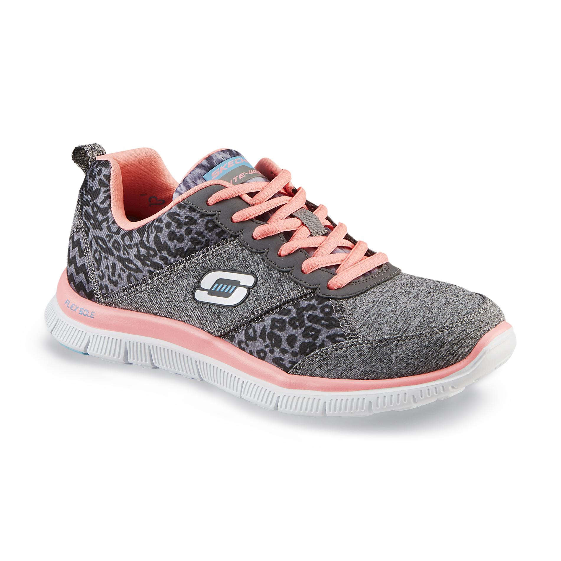 Skechers Women's Tribeca Gray/Pink/LeopardPrint Running Shoe Shop