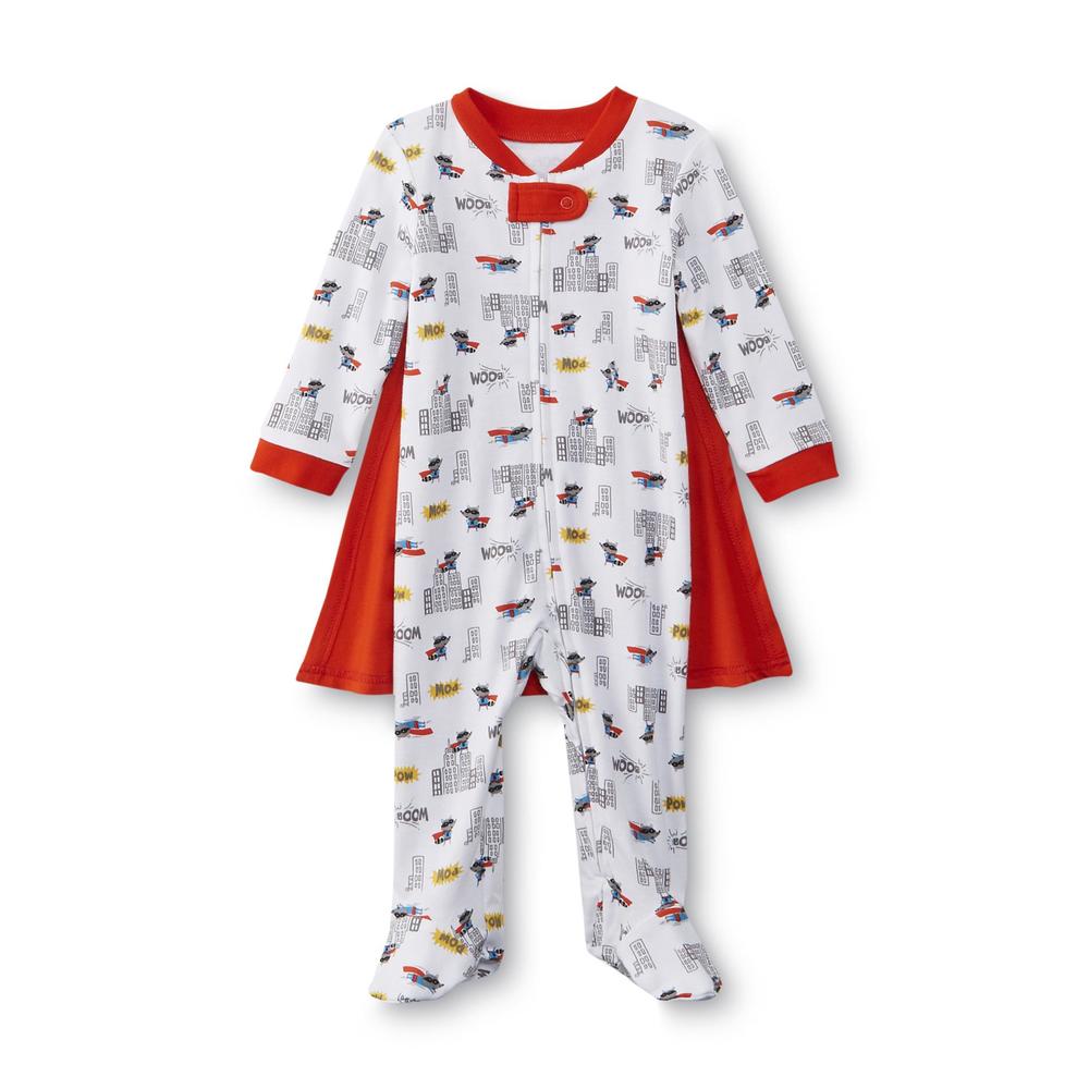 Newborn Boy's Sleeper Pajamas & Cape - Super Raccoon