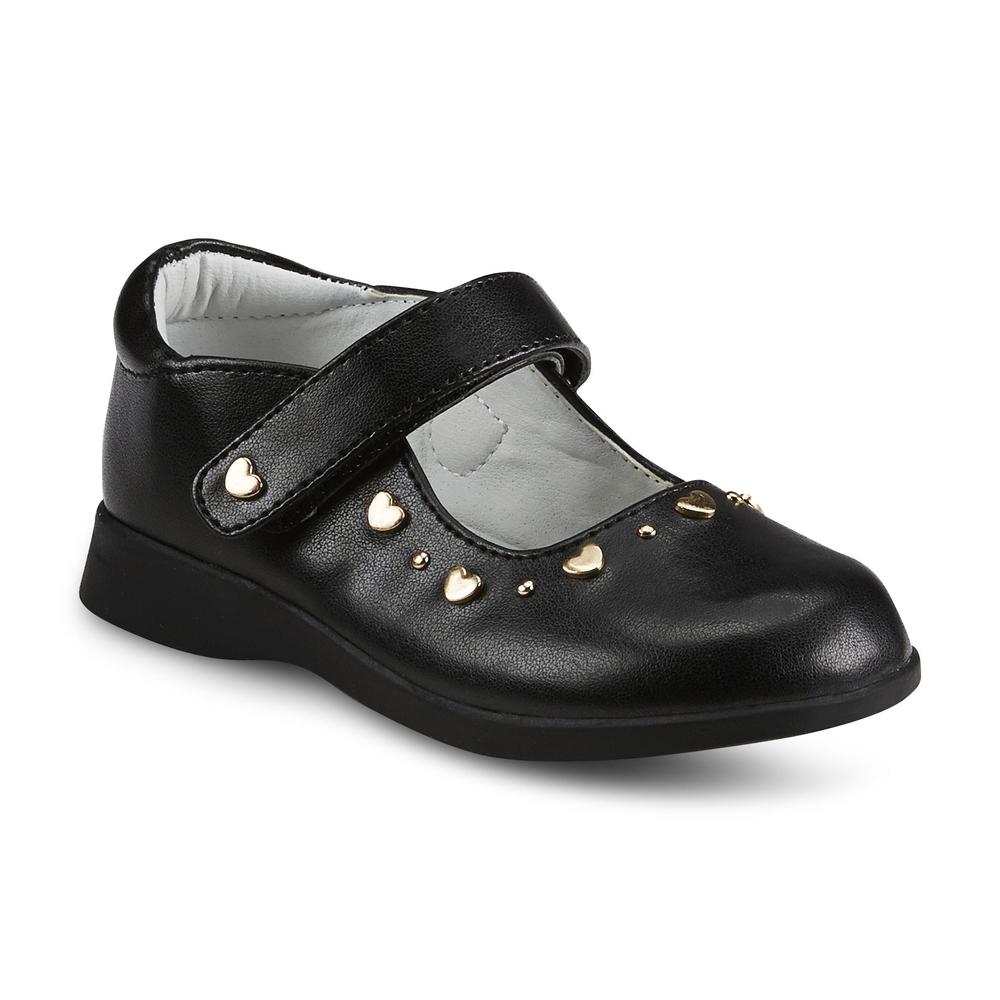 Toddler Girl's Jovy Heart Black Mary Jane Shoe
