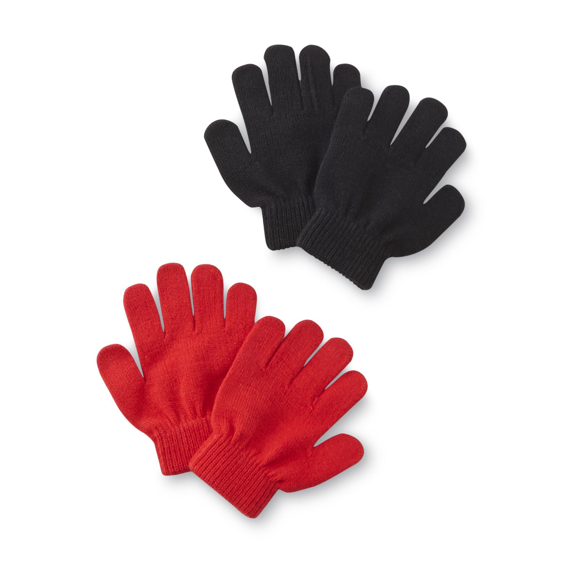 Toddler Girl's 2-Pairs Stretch Gloves