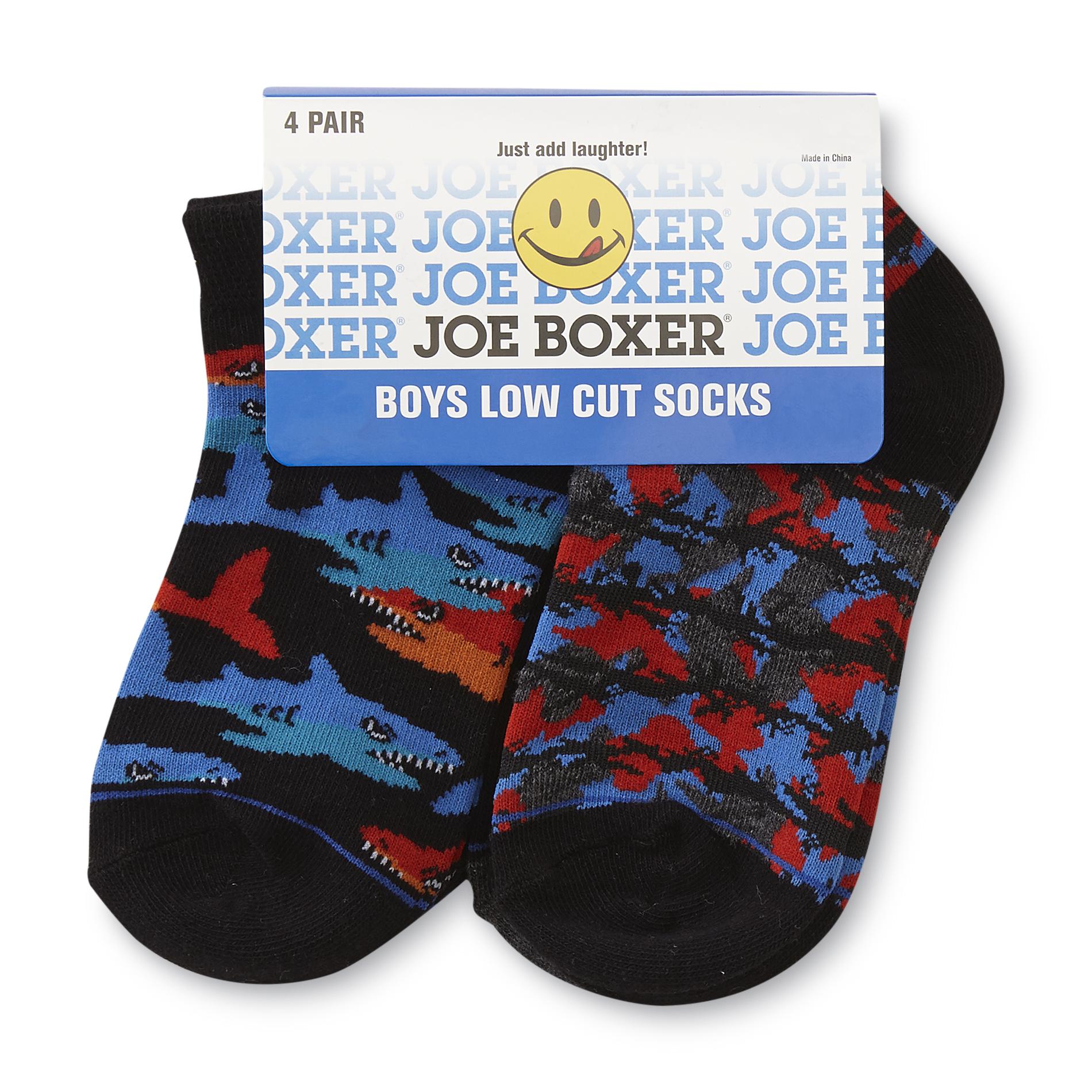 Joe Boxer 4Pairs Boy's Low Cut Socks Sharks & Abstract Shop Your Way Online Shopping