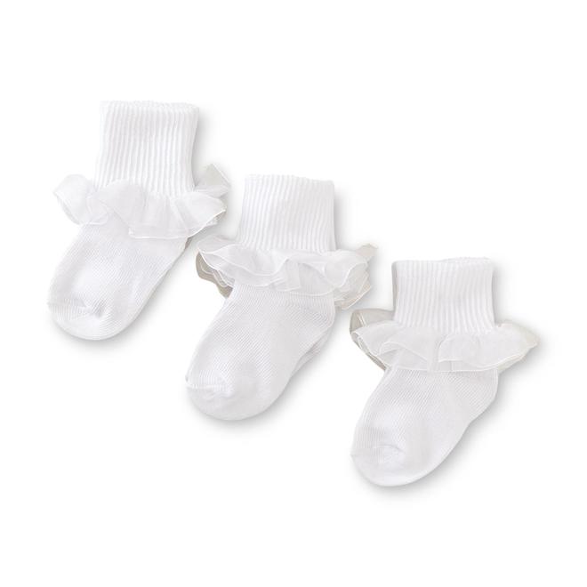 WonderKids Toddler Girl's 3Pairs Dress Socks Ruffle