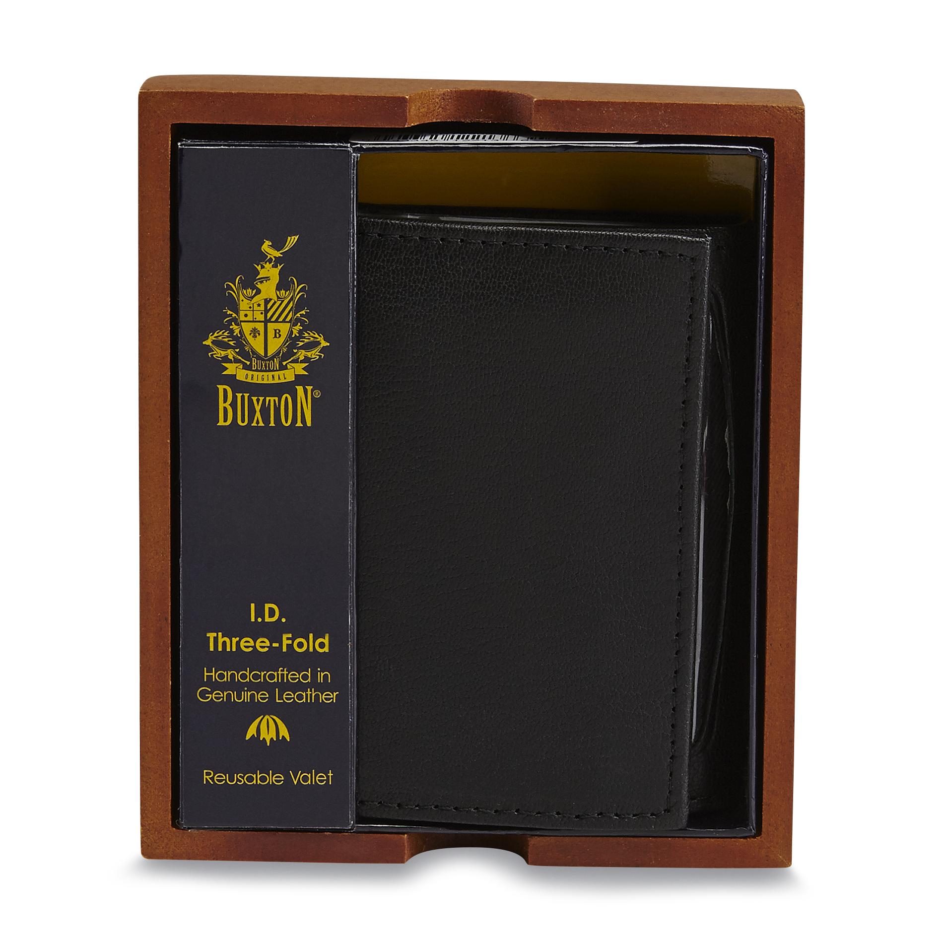 Buxton Men's TriFold Wallet & Valet Tray